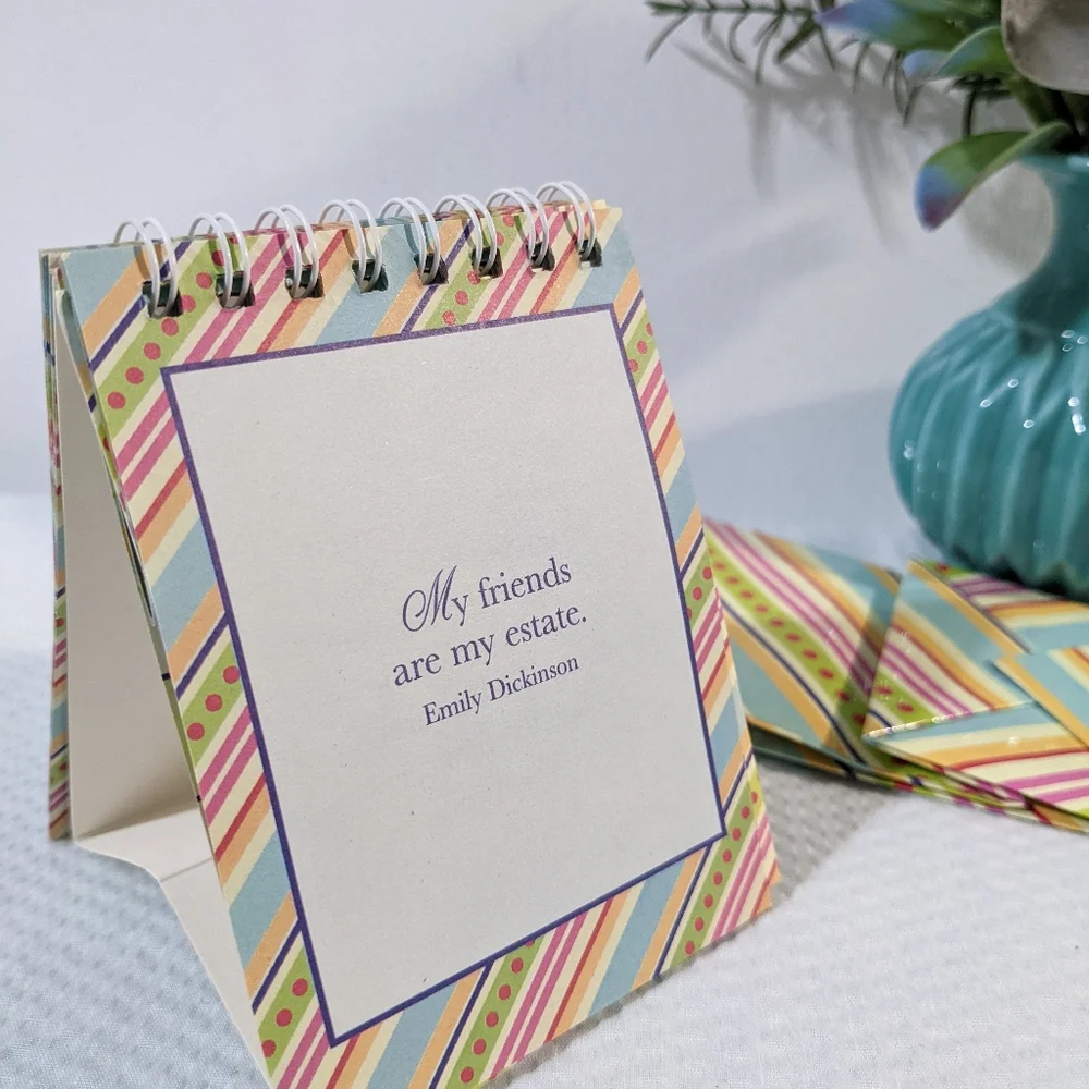 💛 Friends Forever Desk Quote Book Notepads Pens & Giftbag 6 Pc SET
